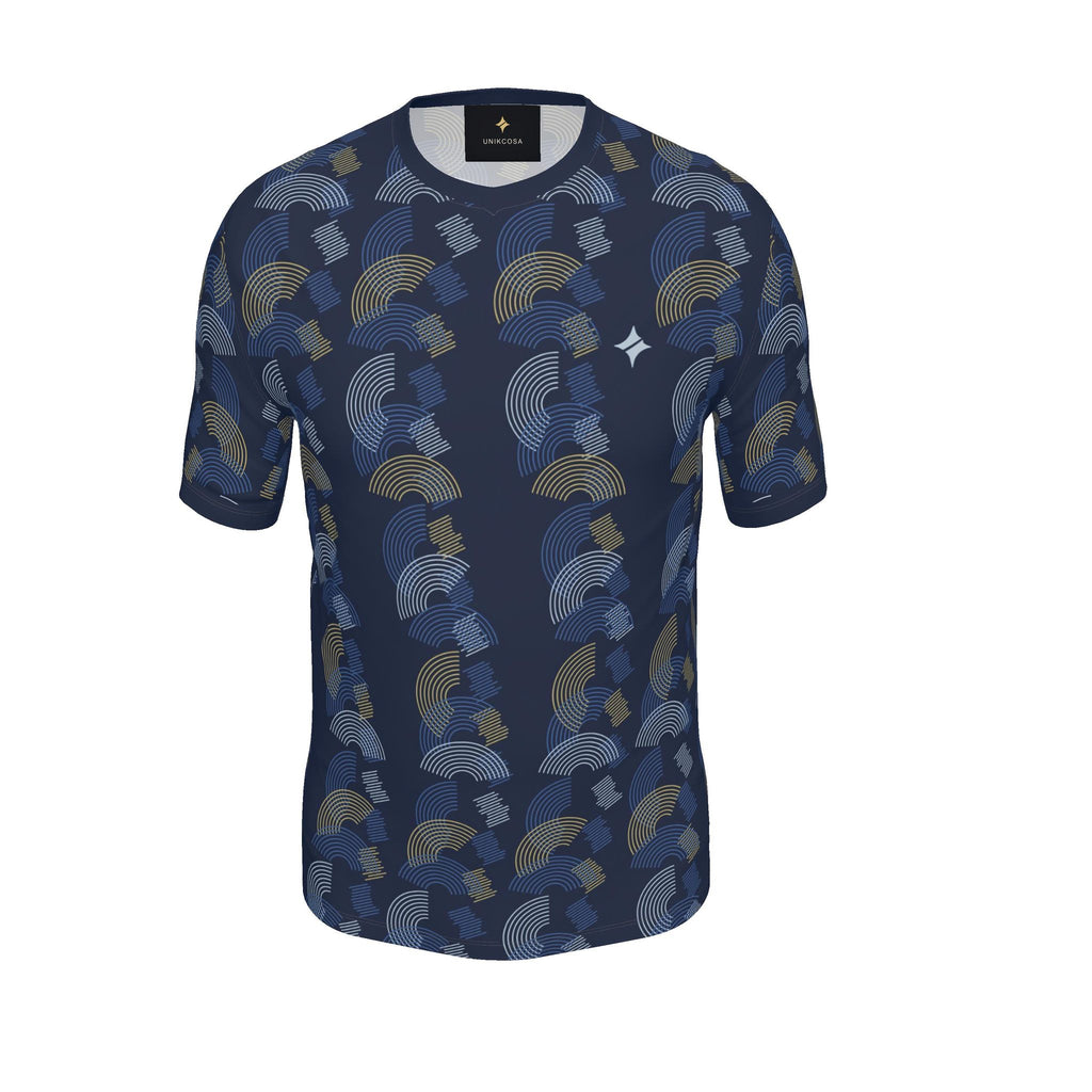Indigo Citrine Eclipse Luxury V-Neck Cotton T-Shirt