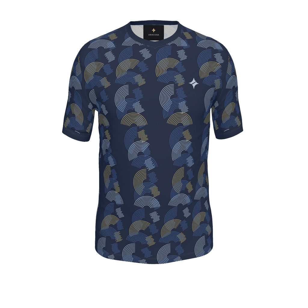 Indigo Citrine Eclipse Luxury V-Neck Cotton T-Shirt