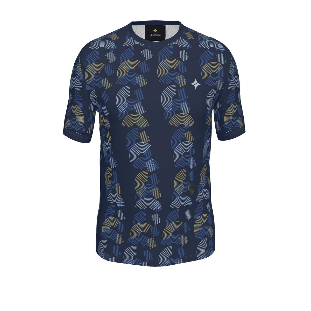 Indigo Citrine Eclipse Luxury V-Neck Cotton T-Shirt