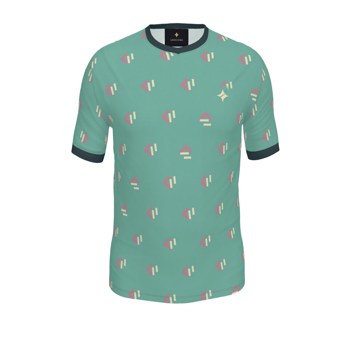 Jade Rose Quartz Tempo Luxury V-Neck Cotton T-Shirt