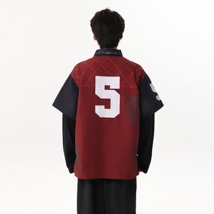 UNIKCOSA NoirFit Embroidered Polo Collar Hoodie Classic 🖤