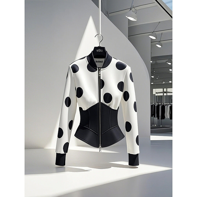 UNIKCOSA Velora Chanel Style Top Blouse With White Dots 💫