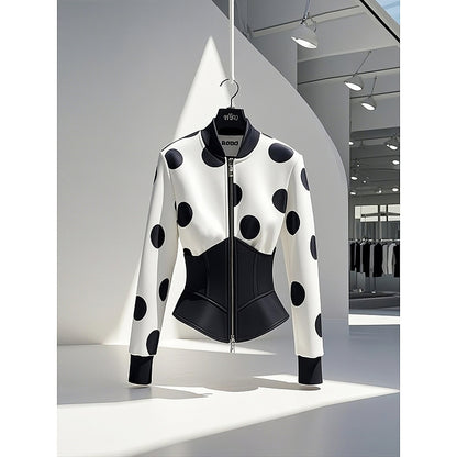 UNIKCOSA Velora Chanel Style Top Blouse With White Dots 💫