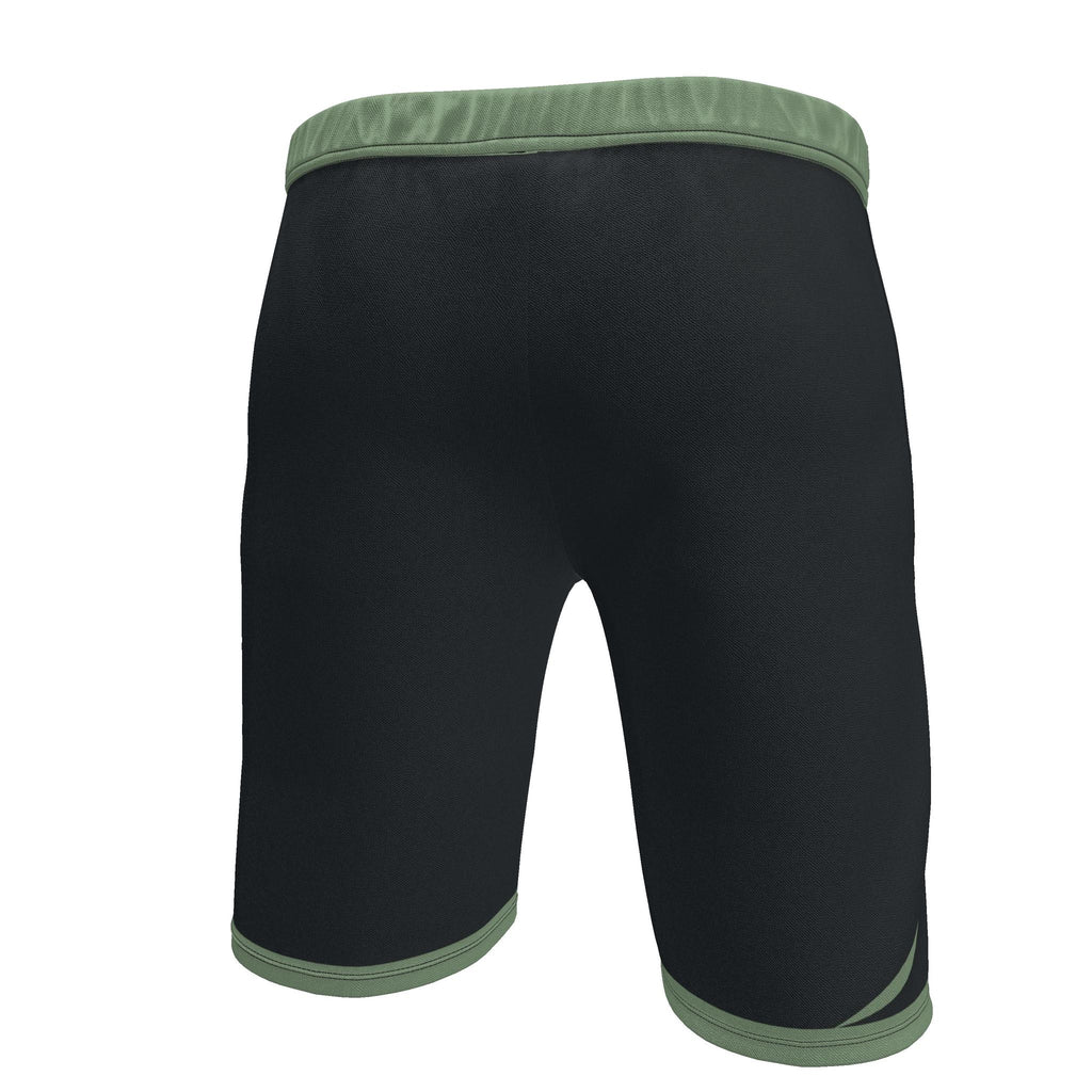 UNIKCOSA Graphite Sage Stream men's Ponte Jersey shorts in graphite grey, sage green and ivory — original garment preview 5