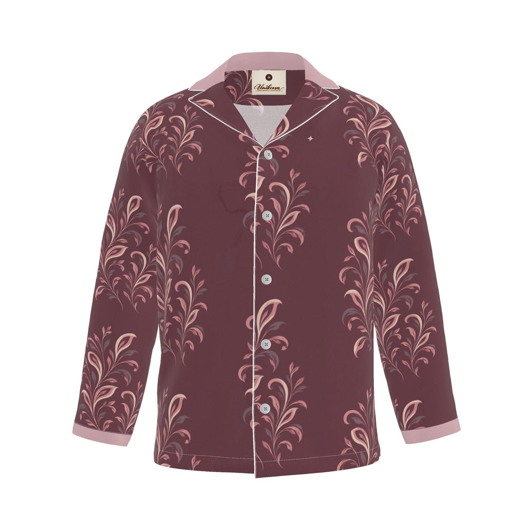 Garnet Scroll Luxury Pajama Shirt — original supplier front view