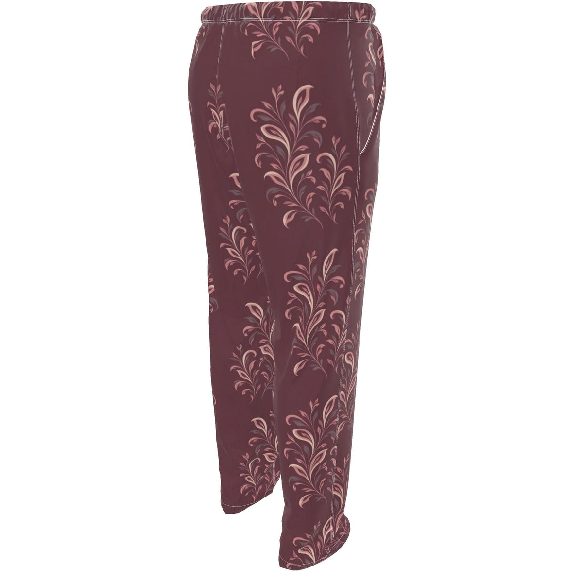 Garnet Scroll Luxury Pajama Trousers — original supplier rear angle view