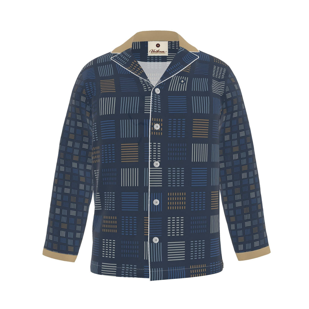 Cobalt Weft Luxury Pajama Shirt — original supplier front view