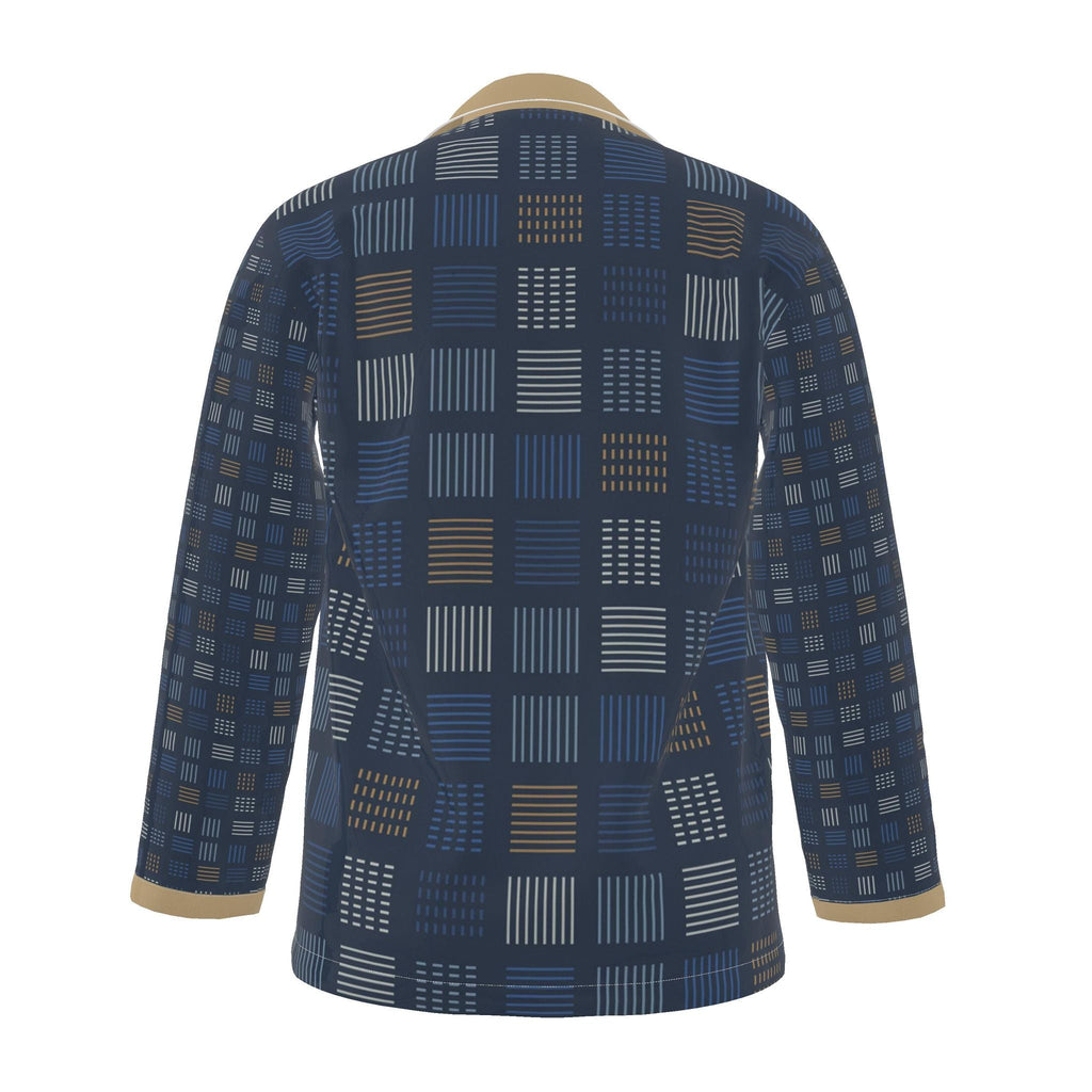 Cobalt Weft Luxury Pajama Shirt — original supplier back view