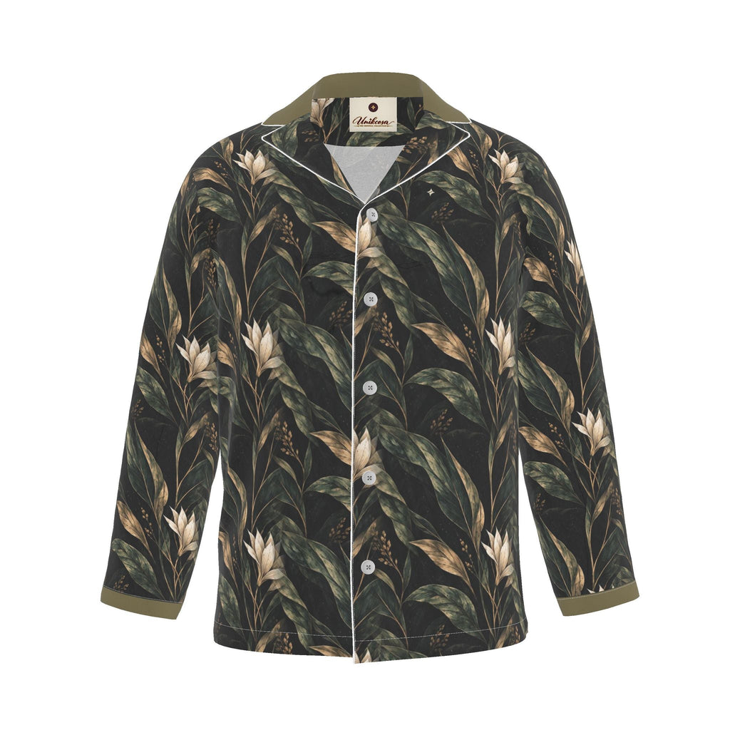 Obsidian Botanic Luxury Pajama Shirt — original supplier front view