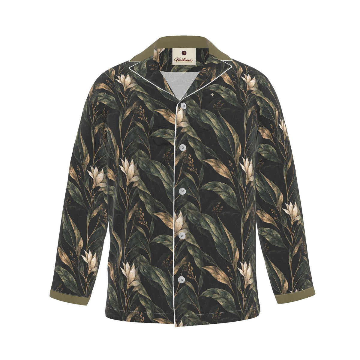 Obsidian Botanic Luxury Pajama Shirt — original supplier front view