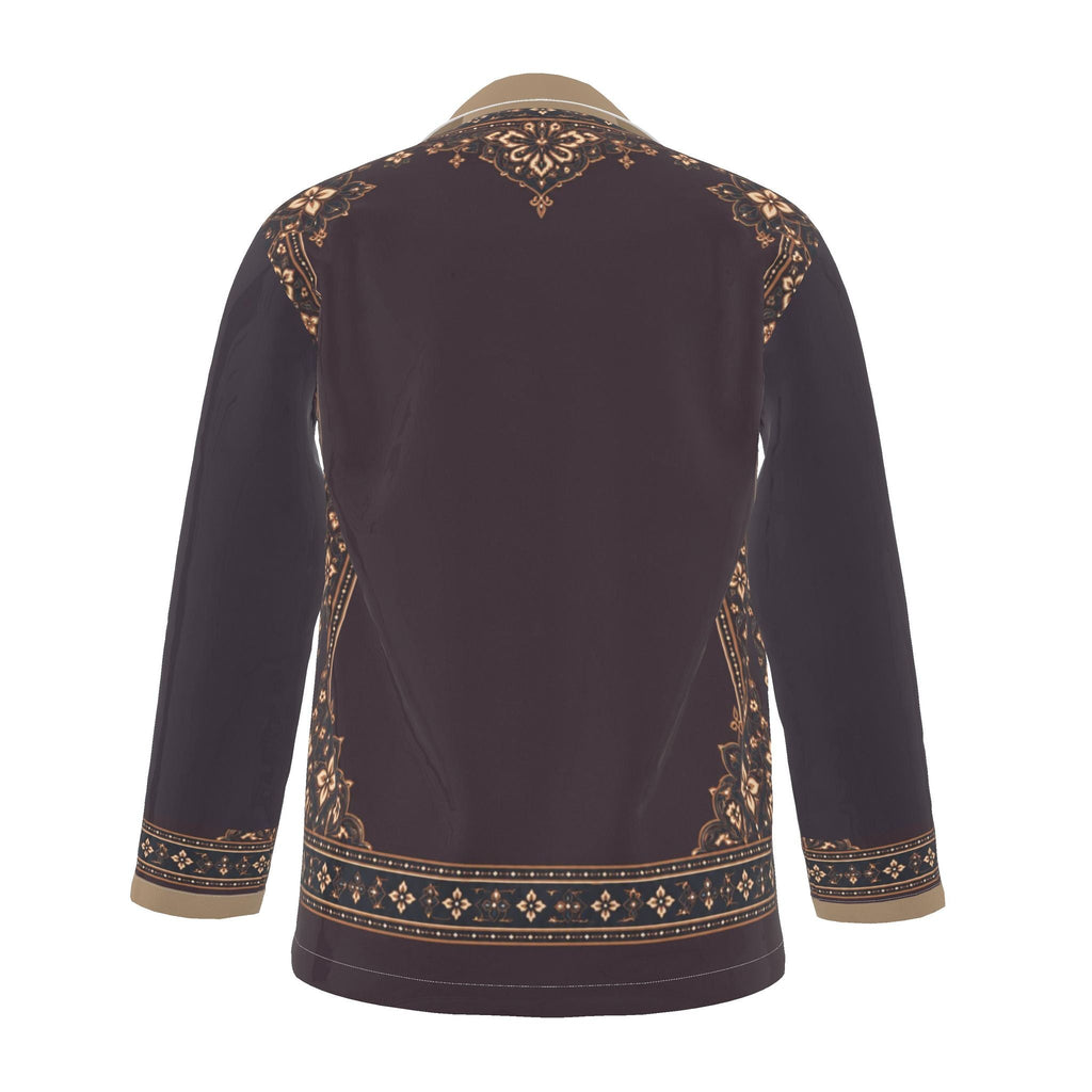 Aubergine Mosaic Luxury Pajama Shirt — original supplier back view