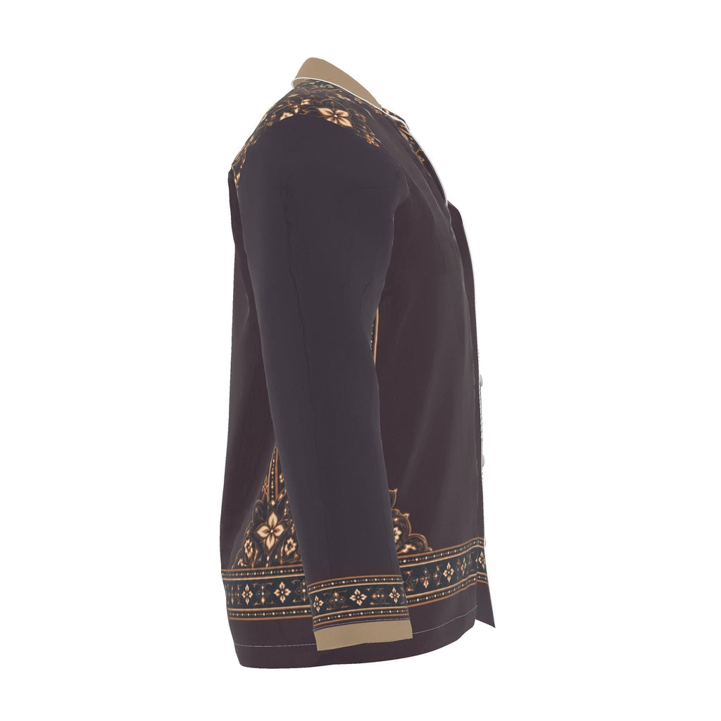 Aubergine Mosaic Luxury Pajama Shirt — original supplier side view