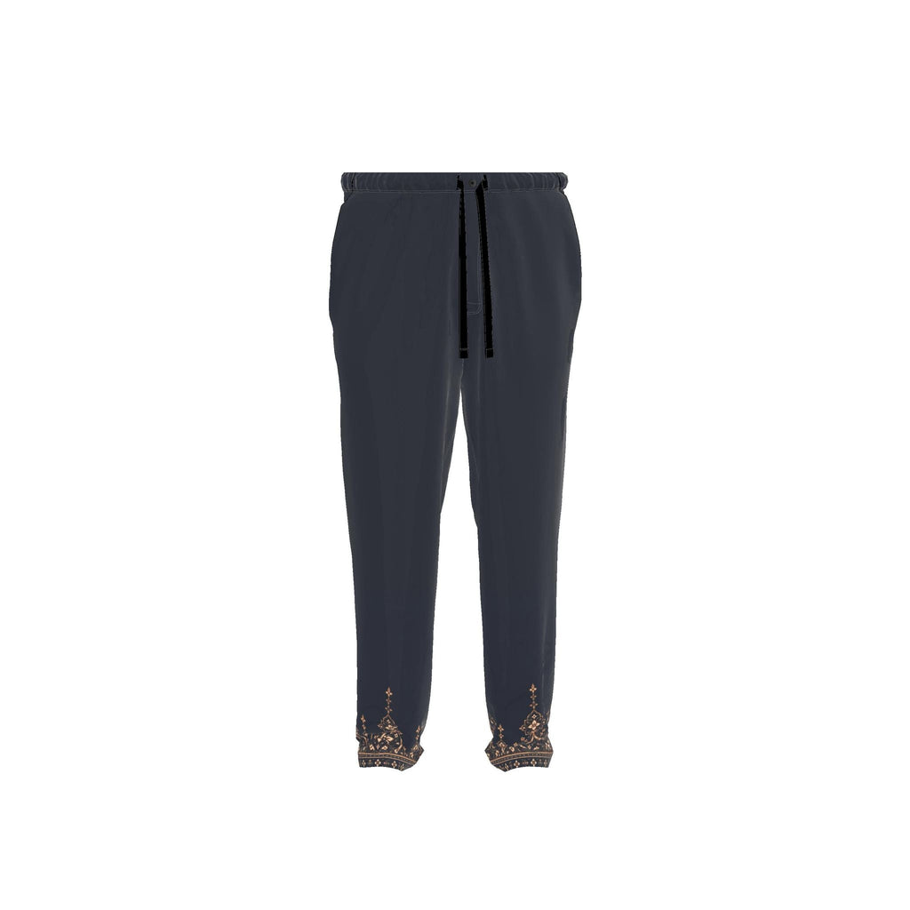 Aubergine Mosaic Luxury Pajama Trousers — original supplier front view