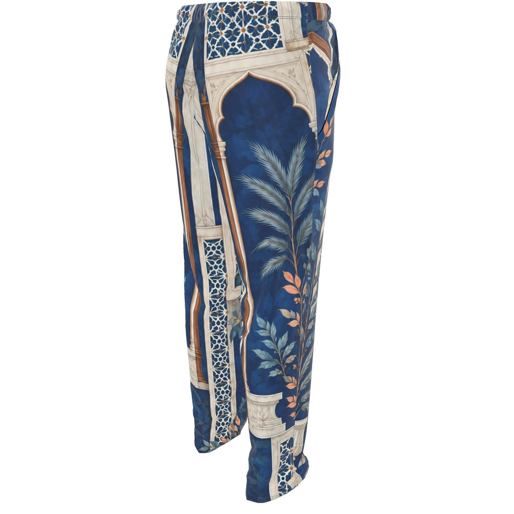 Cobalt Pavilion Luxury Pajama Trousers — original supplier rear angle view