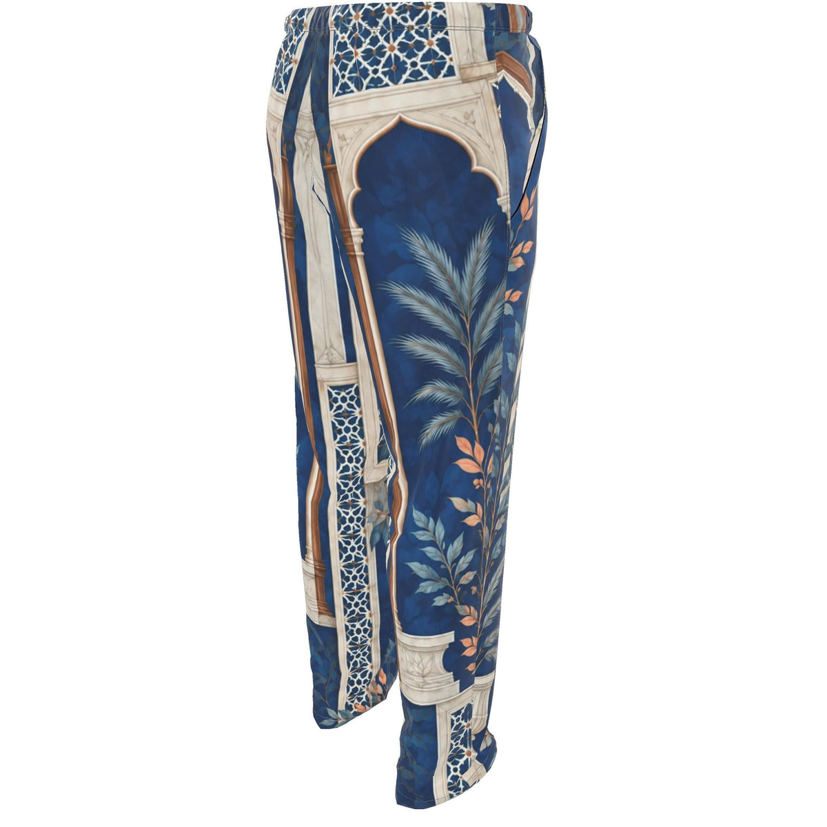 Cobalt Pavilion Luxury Pajama Trousers — original supplier rear angle view