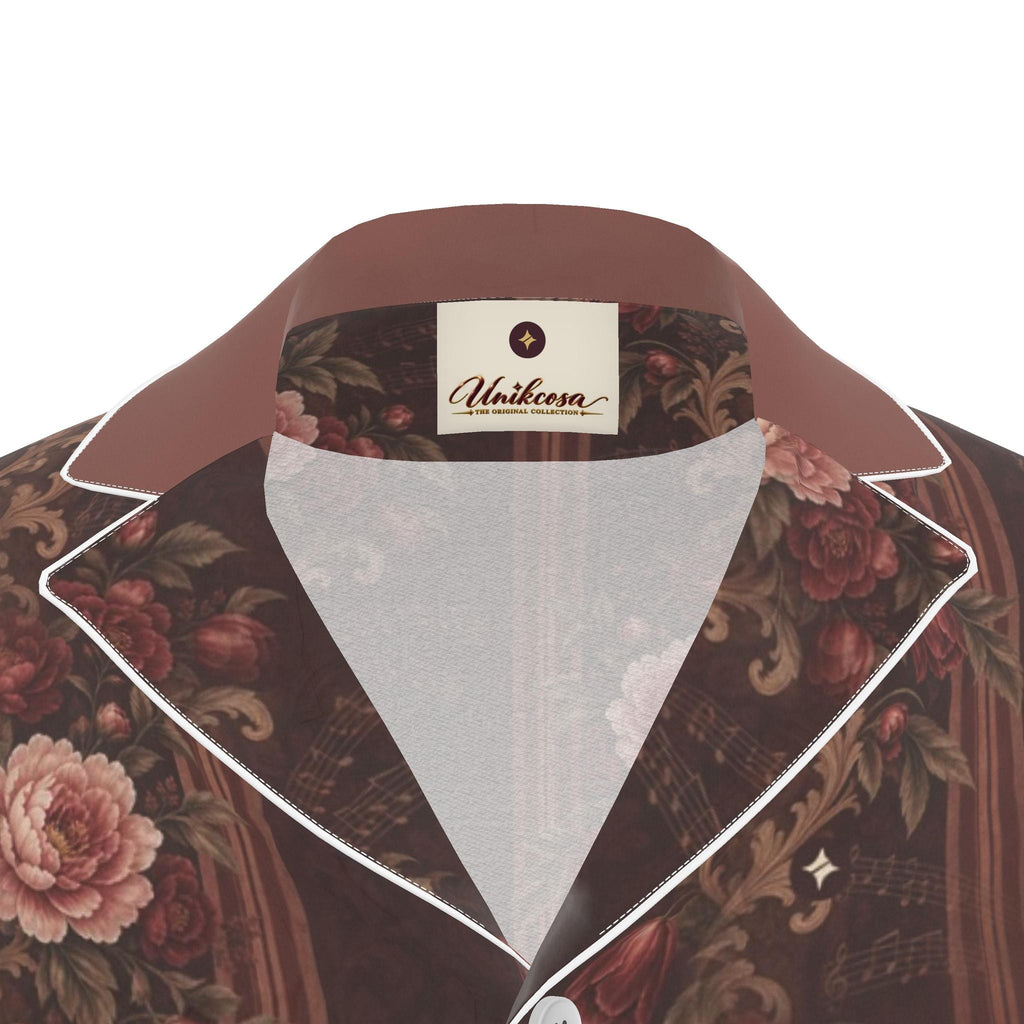 Bordeaux Sonata Luxury Pajama Shirt — original supplier collar detail view