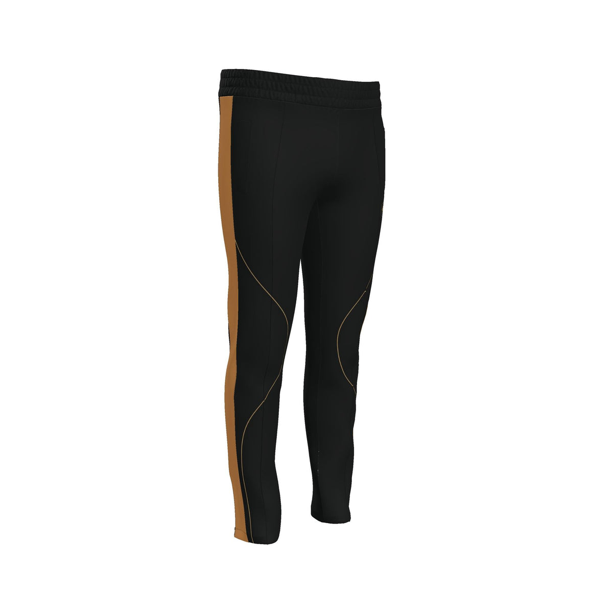Black Copper Luxury Rox Jersey Track Pants by UNIKCOSA — original supplier garment view 2