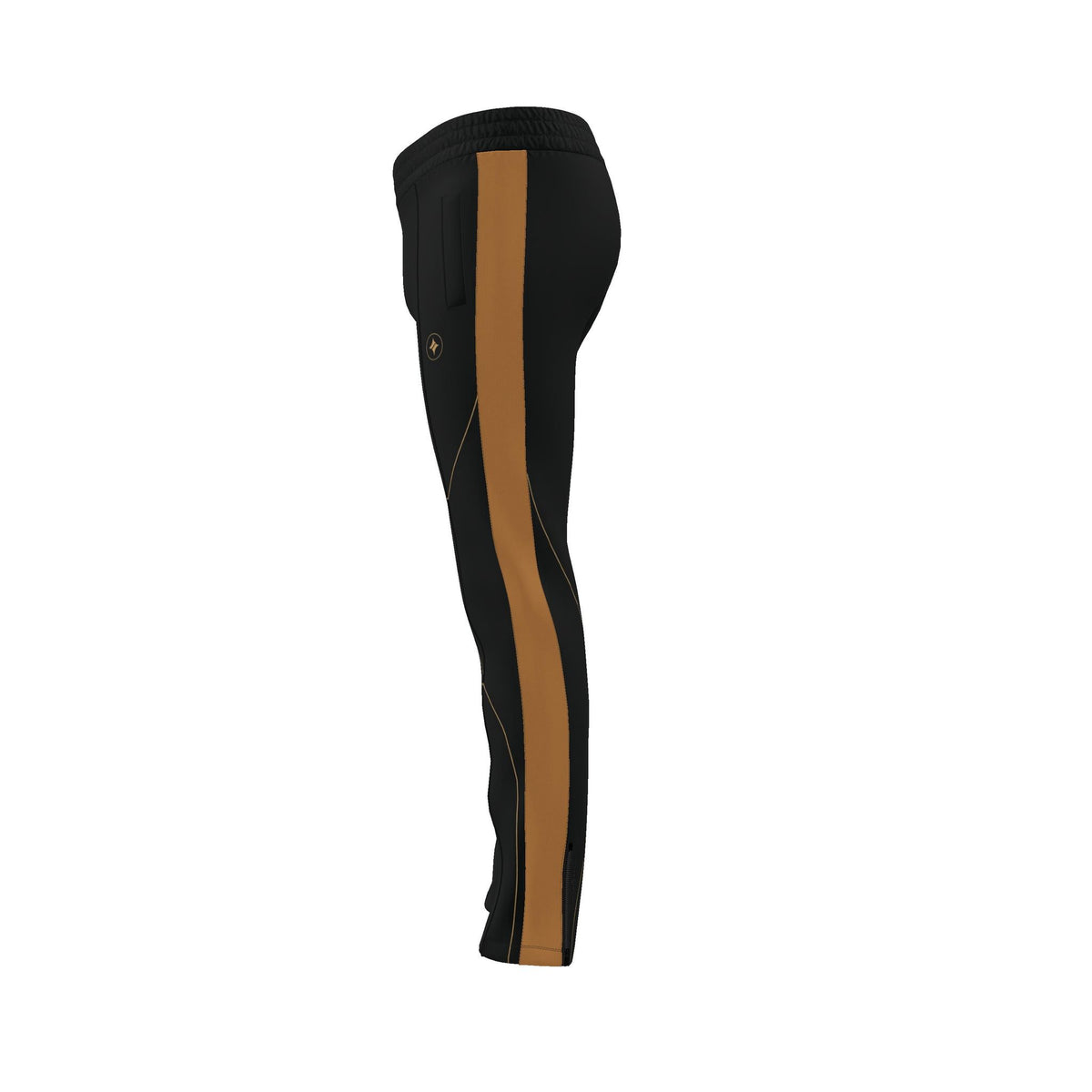Black Copper Luxury Rox Jersey Track Pants by UNIKCOSA — original supplier garment view 6