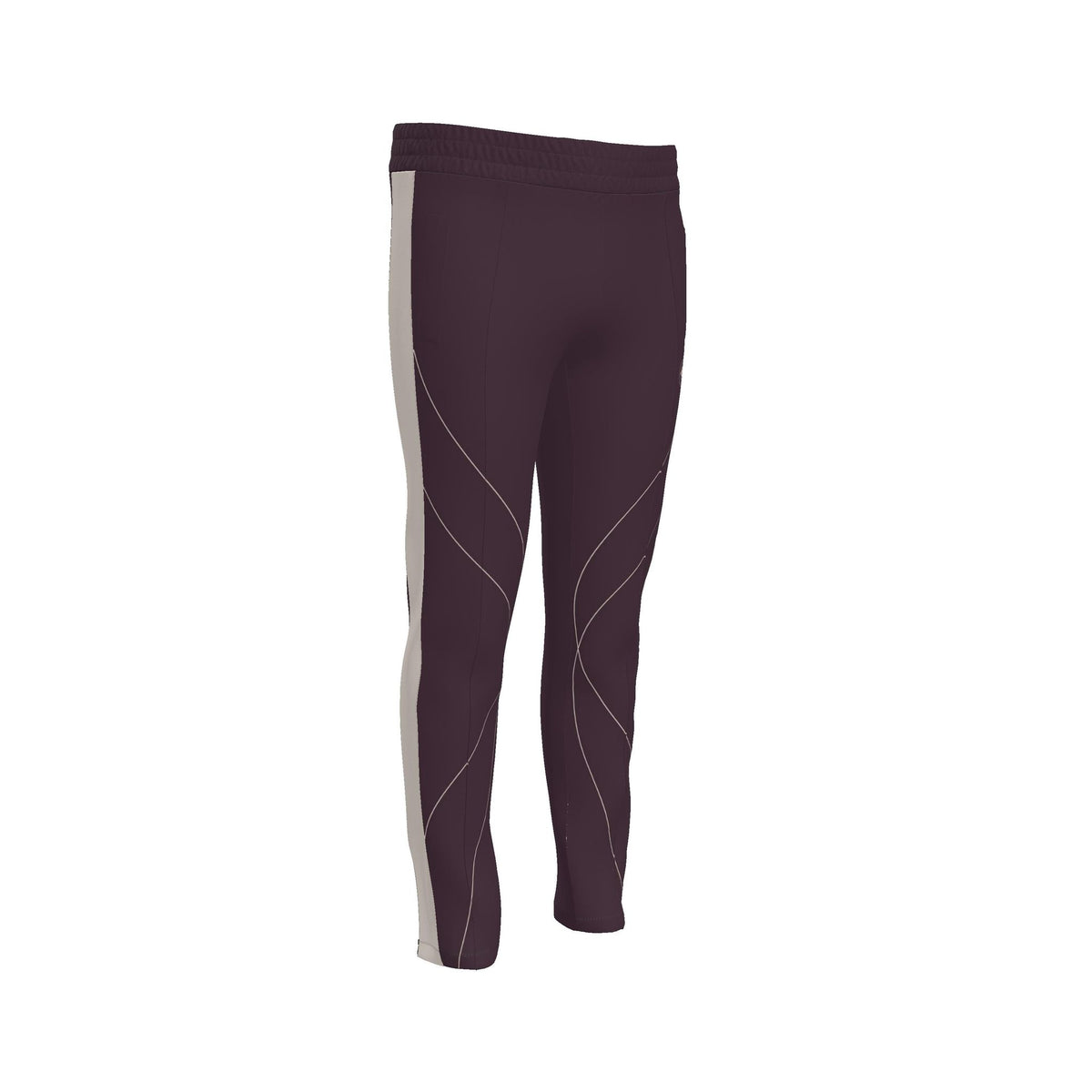Plum Silver Luxury Rox Jersey Track Pants by UNIKCOSA — original supplier garment view 2
