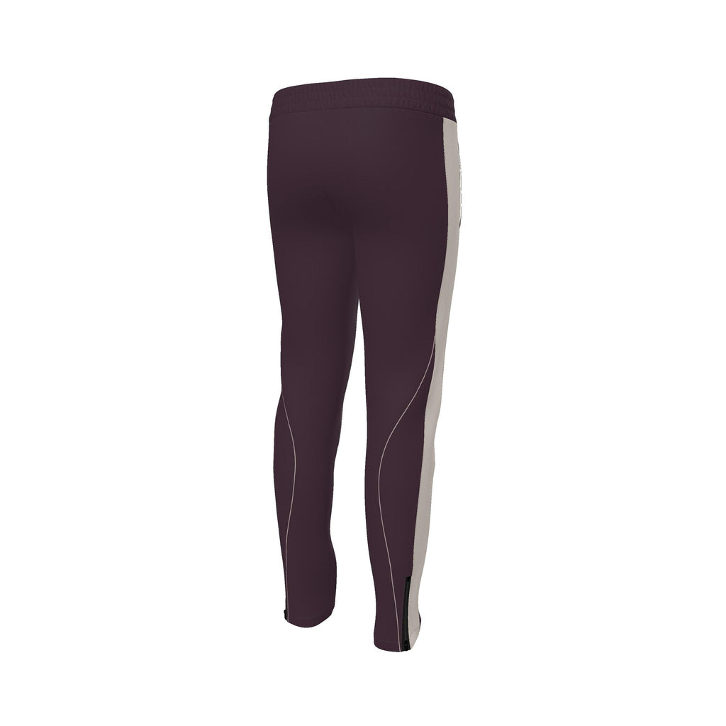 Plum Silver Luxury Rox Jersey Track Pants by UNIKCOSA — original supplier garment view 4