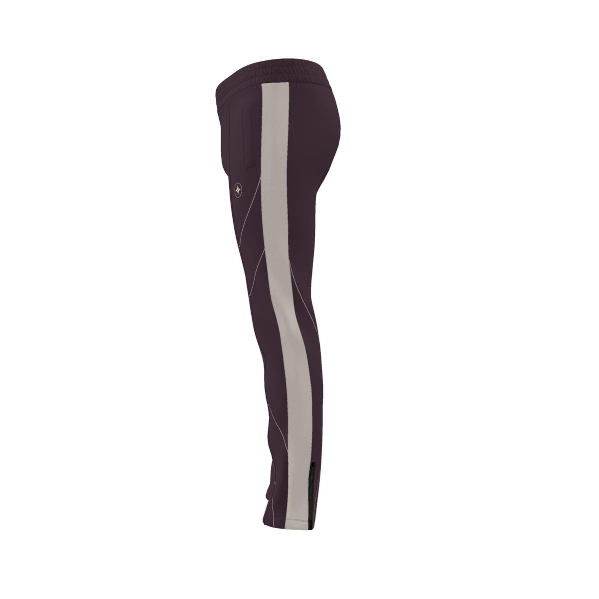 Plum Silver Luxury Rox Jersey Track Pants by UNIKCOSA — original supplier garment view 6