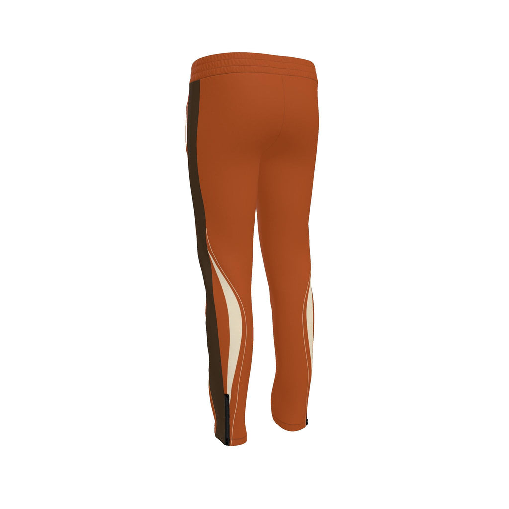 Rust Orange Luxury Rox Jersey Track Pants by UNIKCOSA — original supplier garment view 3