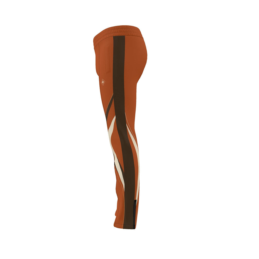 Rust Orange Luxury Rox Jersey Track Pants by UNIKCOSA — original supplier garment view 6