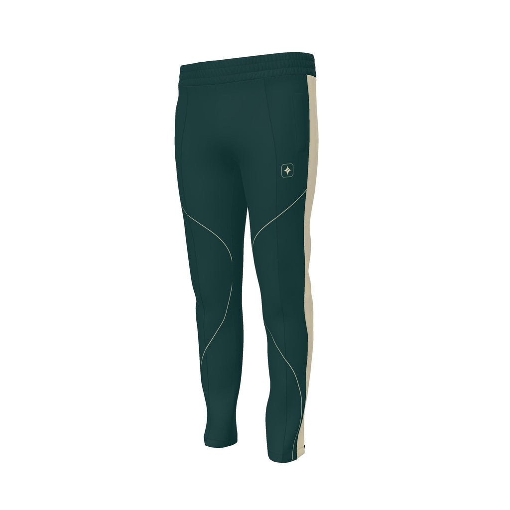 Forest Teal Luxury Rox Jersey Track Pants by UNIKCOSA — original supplier garment view 1