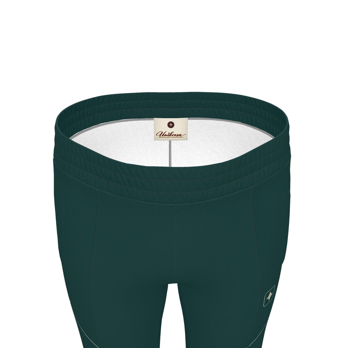 Forest Teal Luxury Rox Jersey Track Pants by UNIKCOSA — original supplier garment view 5
