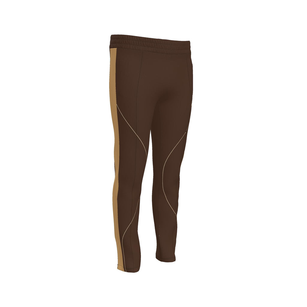 Mocha Caramel Luxury Rox Jersey Track Pants by UNIKCOSA — original supplier garment view 2