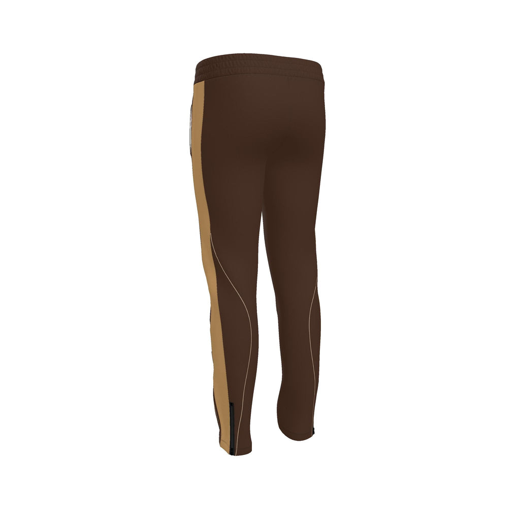 Mocha Caramel Luxury Rox Jersey Track Pants by UNIKCOSA — original supplier garment view 3