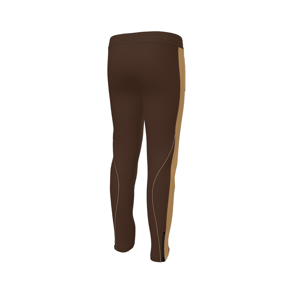 Mocha Caramel Luxury Rox Jersey Track Pants by UNIKCOSA — original supplier garment view 4