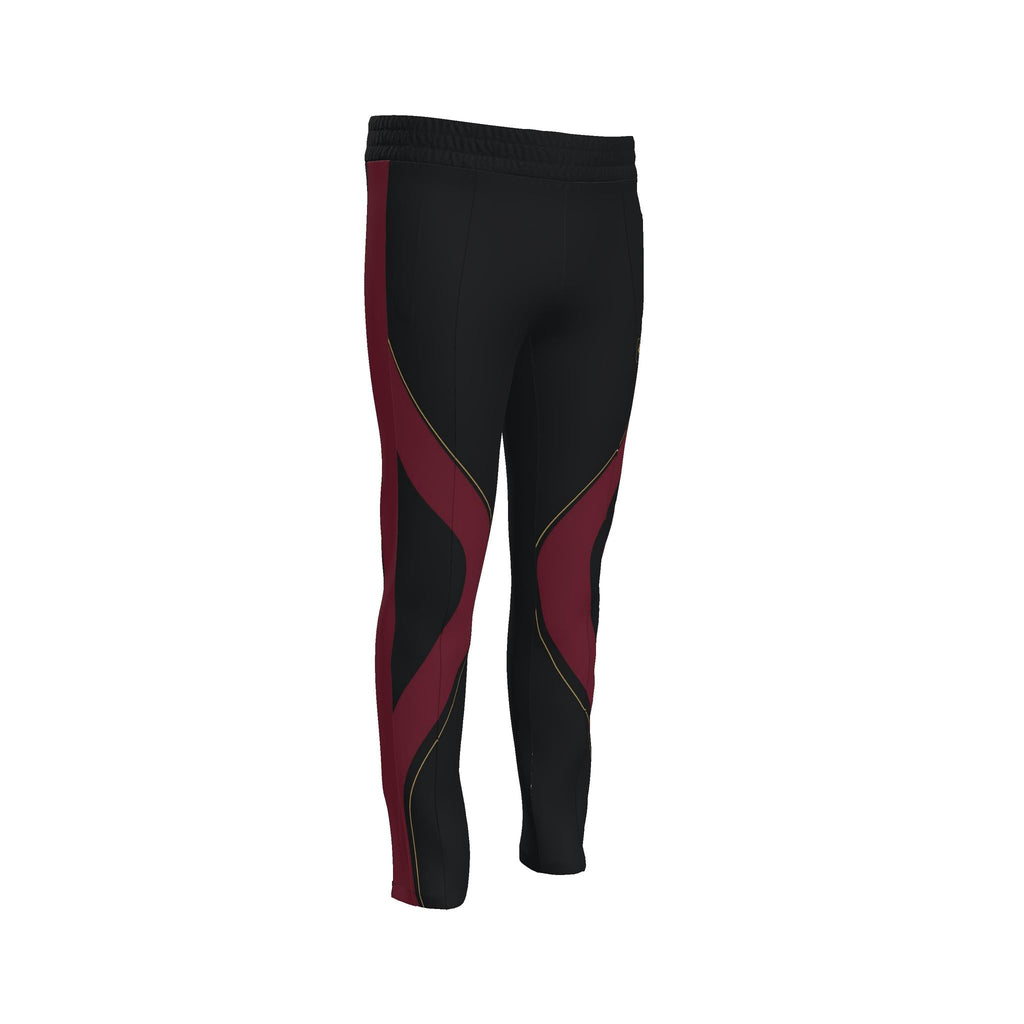 Black Cherry Luxury Rox Jersey Track Pants by UNIKCOSA — original supplier garment view 2