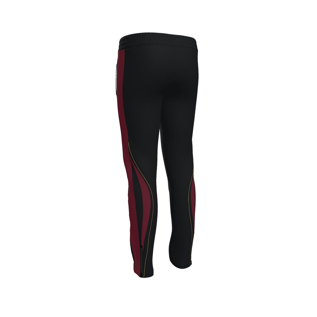 Black Cherry Luxury Rox Jersey Track Pants by UNIKCOSA — original supplier garment view 3
