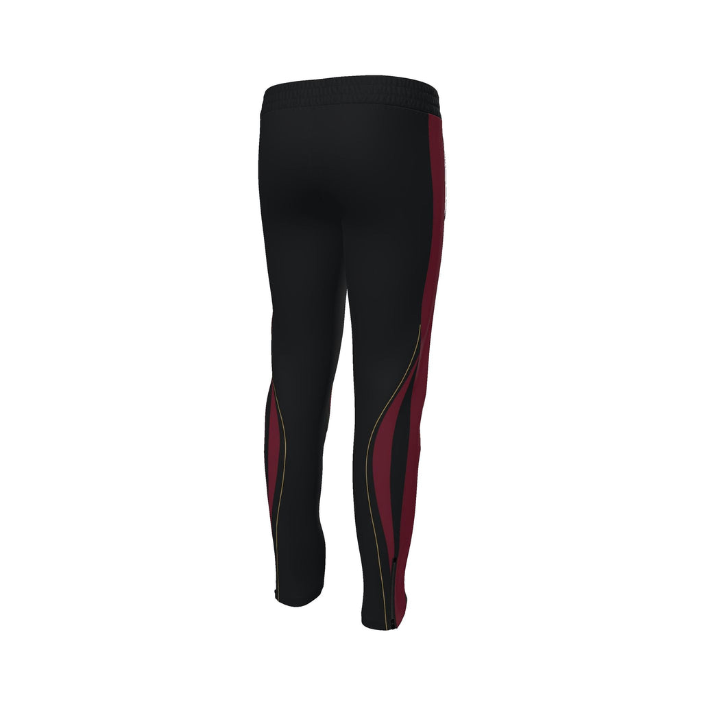 Black Cherry Luxury Rox Jersey Track Pants by UNIKCOSA — original supplier garment view 4