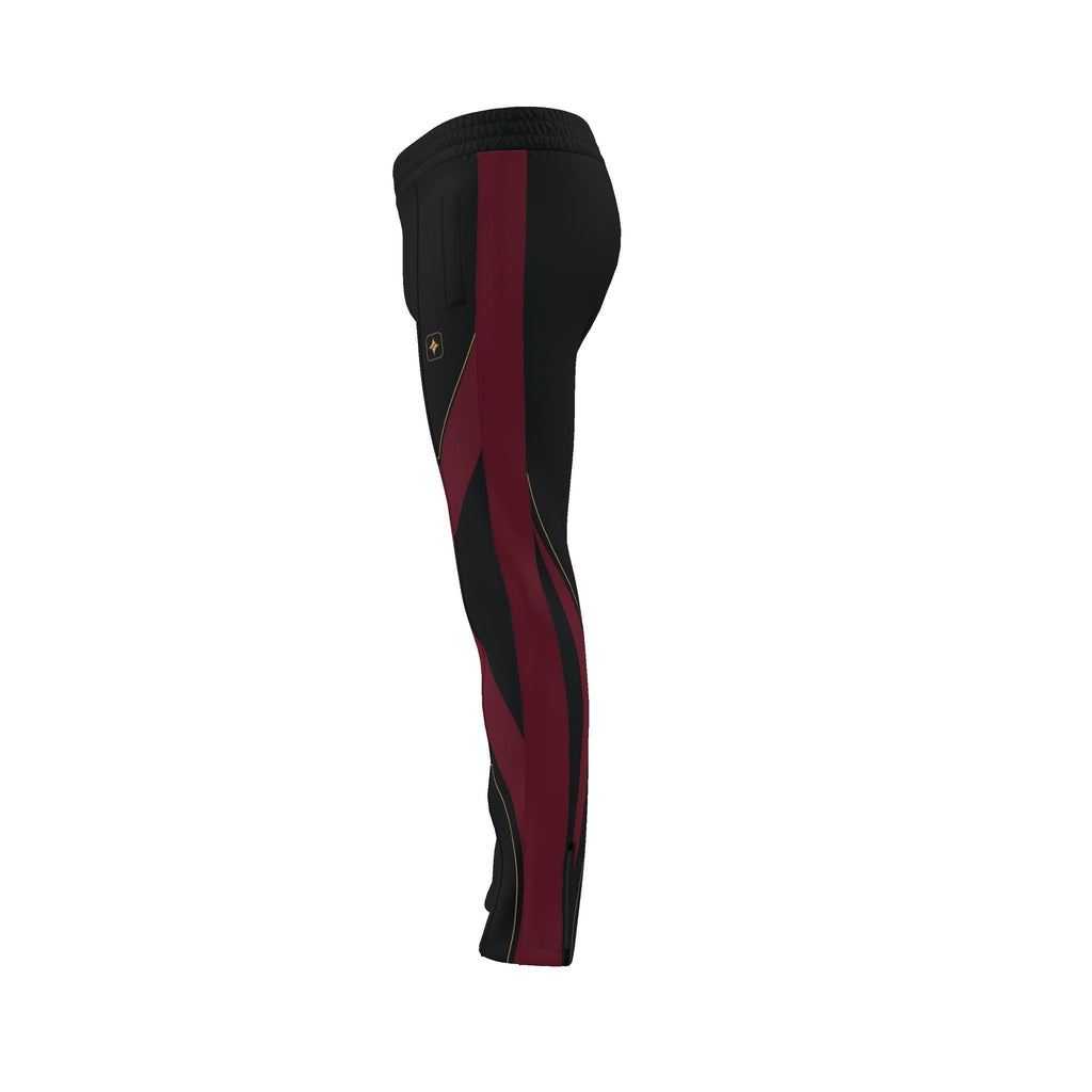 Black Cherry Luxury Rox Jersey Track Pants by UNIKCOSA — original supplier garment view 6