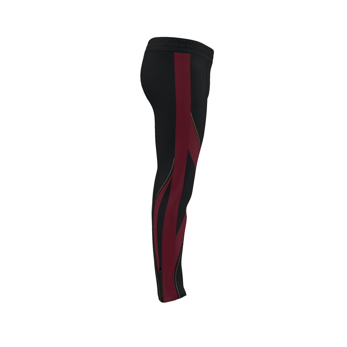 Black Cherry Luxury Rox Jersey Track Pants by UNIKCOSA — original supplier garment view 7