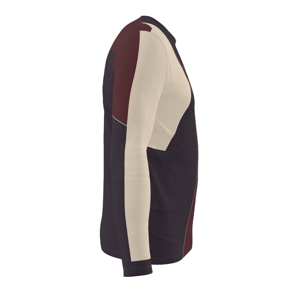 Oxblood Plum Luxury Bounce Cotton Long Sleeve T-Shirt