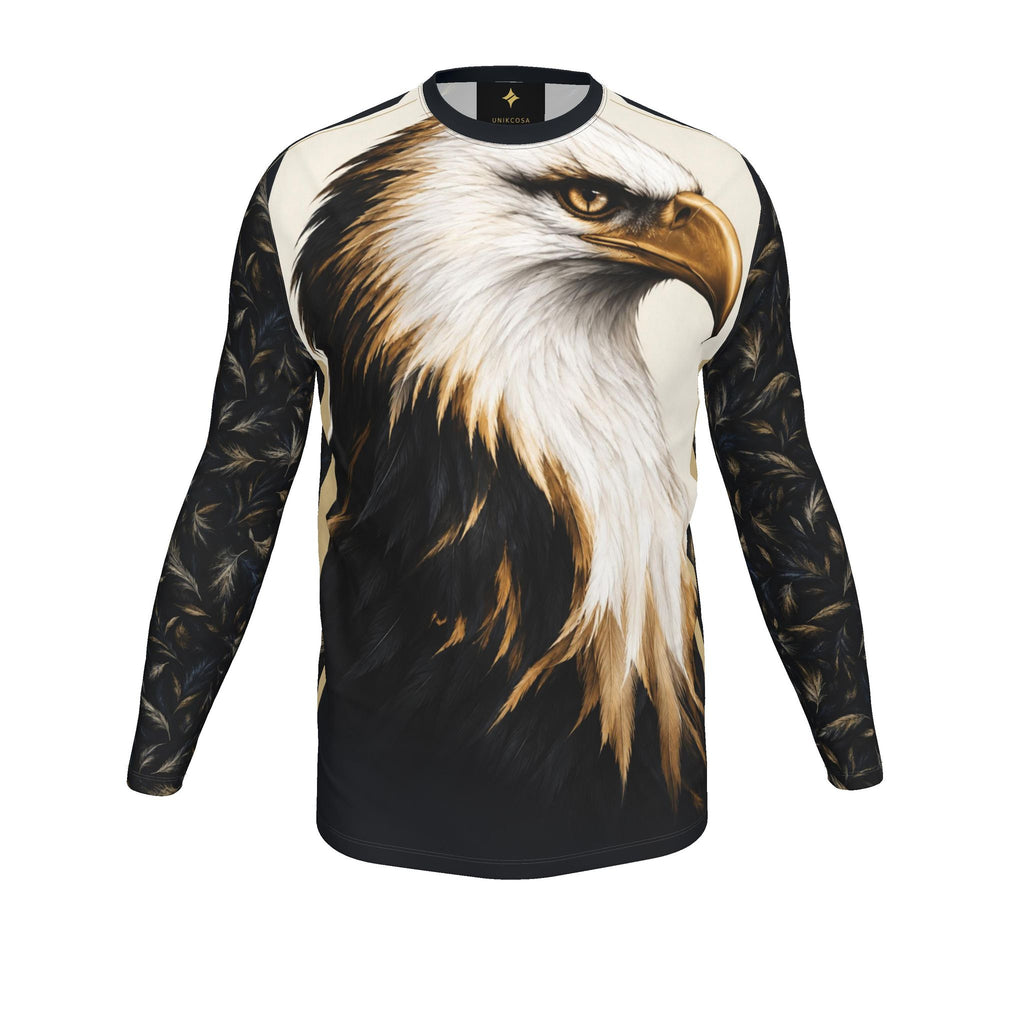 Ivory Eagle Luxury Long Sleeve T-Shirt by UNIKCOSA, final garment front view