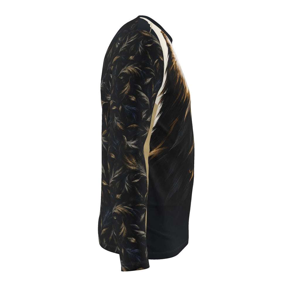 Ivory Eagle Luxury Long Sleeve T-Shirt by UNIKCOSA, final garment right side view