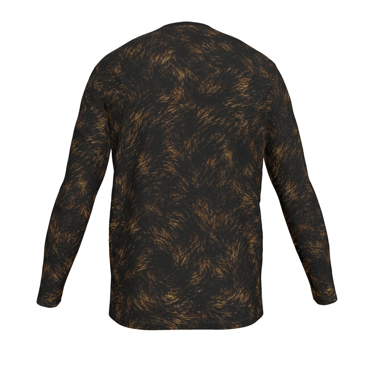 Golden Panther Linework Luxury Long Sleeve T-Shirt by UNIKCOSA, final garment back view