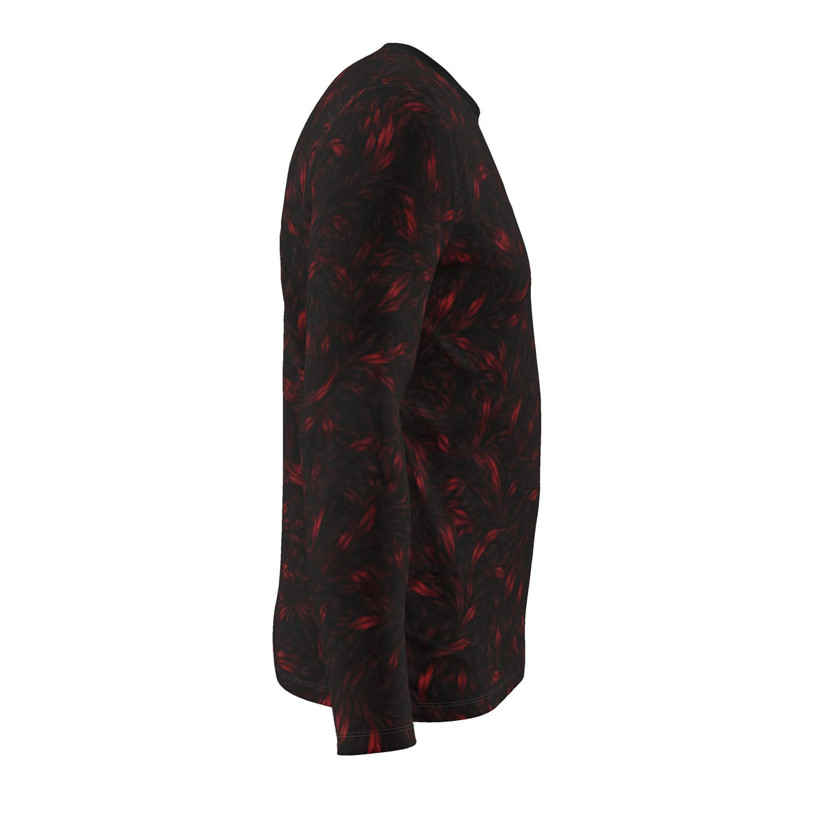 Crimson Frame Luxury Long Sleeve T-Shirt by UNIKCOSA, final garment right side view