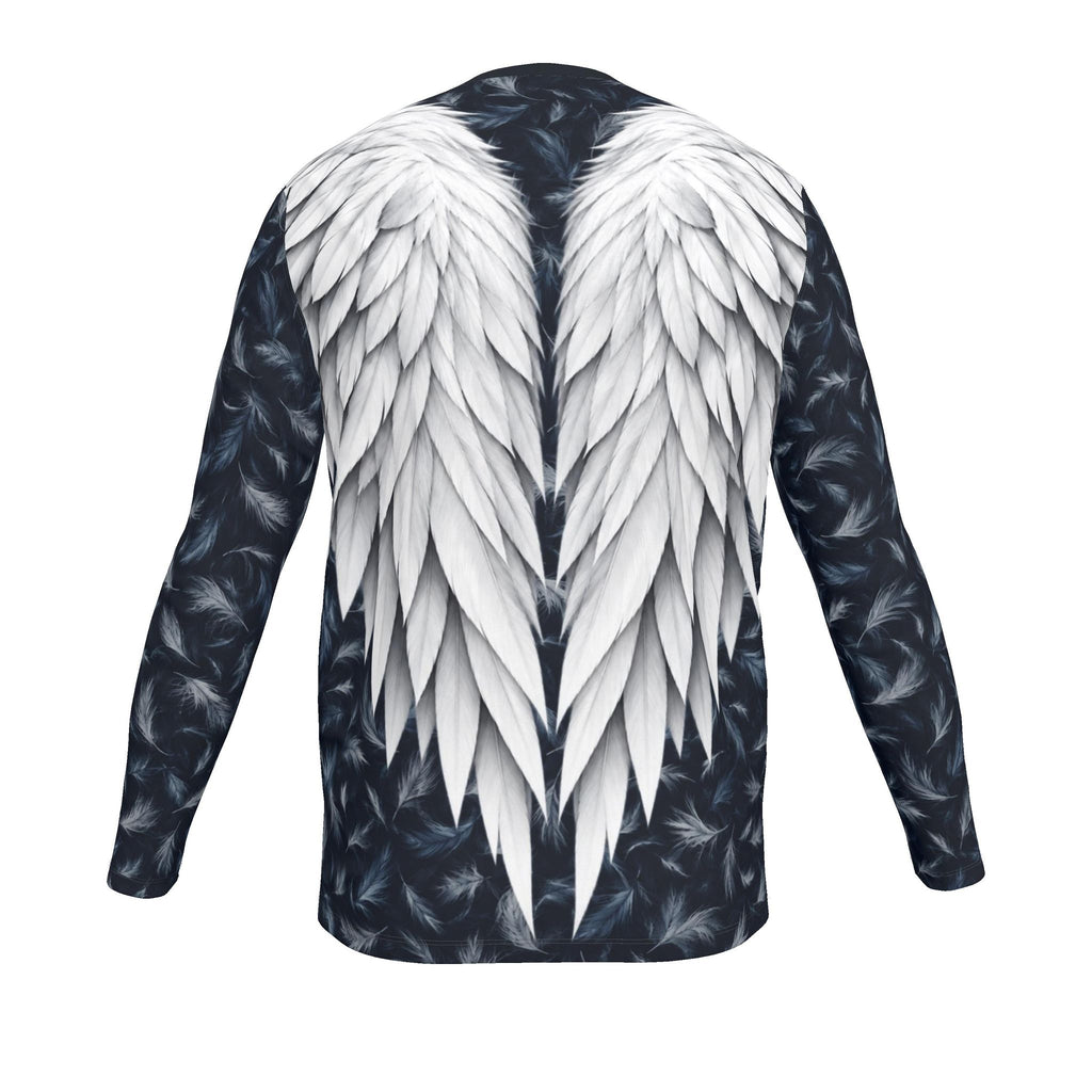 Frost Eagle Luxury Long Sleeve T-Shirt by UNIKCOSA, final garment back view