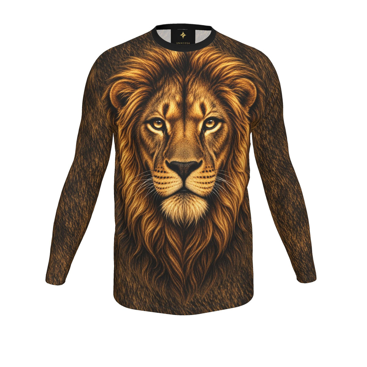 Royal Amber Luxury Long Sleeve T-Shirt by UNIKCOSA, final garment front view