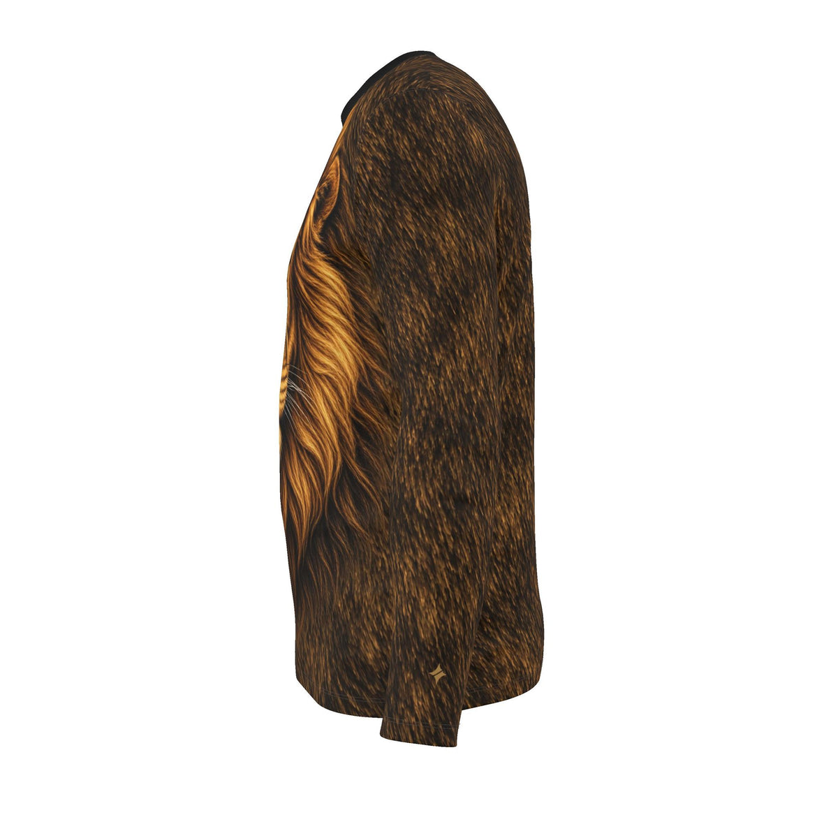 Royal Amber Luxury Long Sleeve T-Shirt by UNIKCOSA, final garment left side view