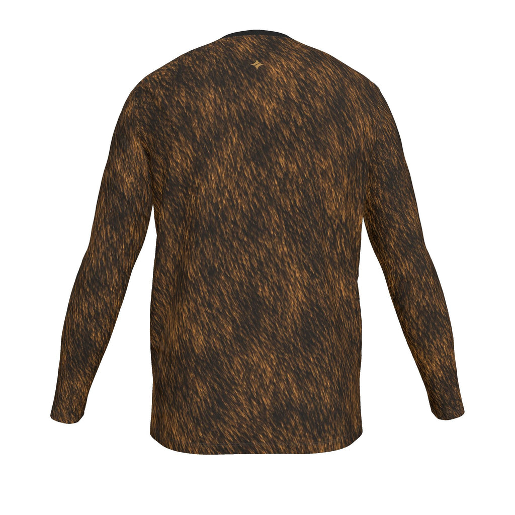 Royal Amber Luxury Long Sleeve T-Shirt by UNIKCOSA, final garment back view