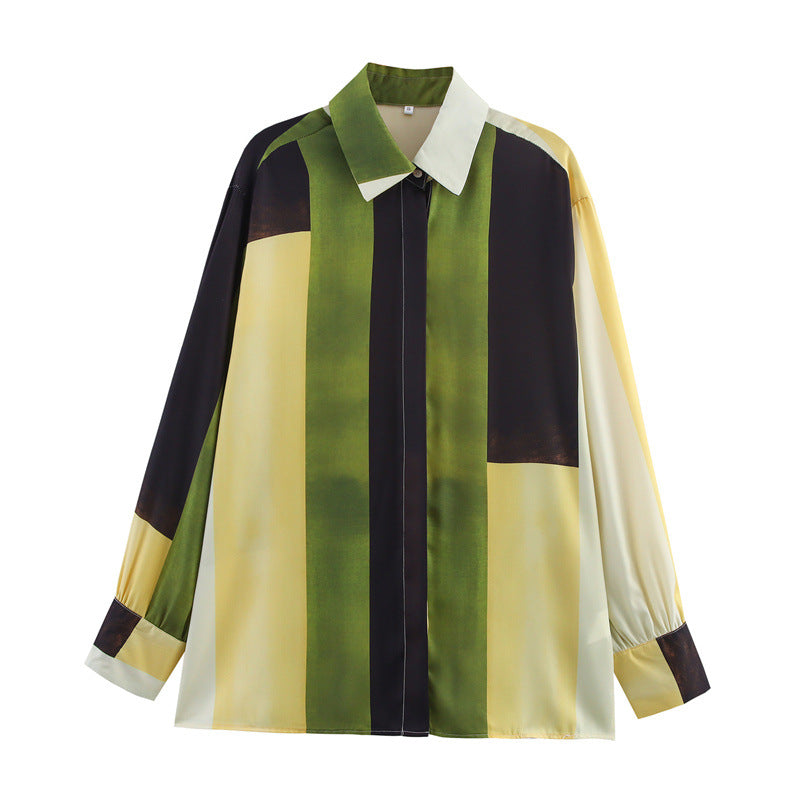 UNIKCOSA SilkMuse Printed Satin 2-Piece Shirt & Pant Set for Women 🌸