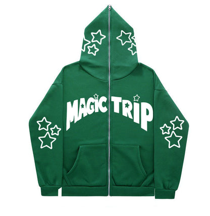 UNIKCOSA NoirFit Full Face Zipper Hoodie XingX Wool Lined 💫