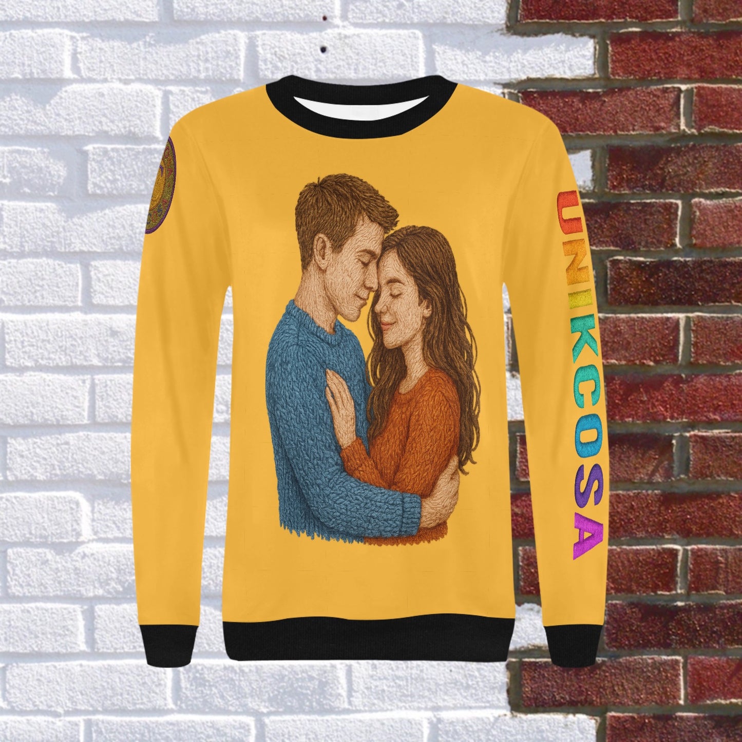 UNIKCOSA Velora Rib Cuff Crewneck Sweatshirt Graphic 💫