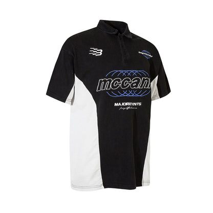 UNIKCOSA LuxeEase Washed Color Block Embroidered Polo 💫